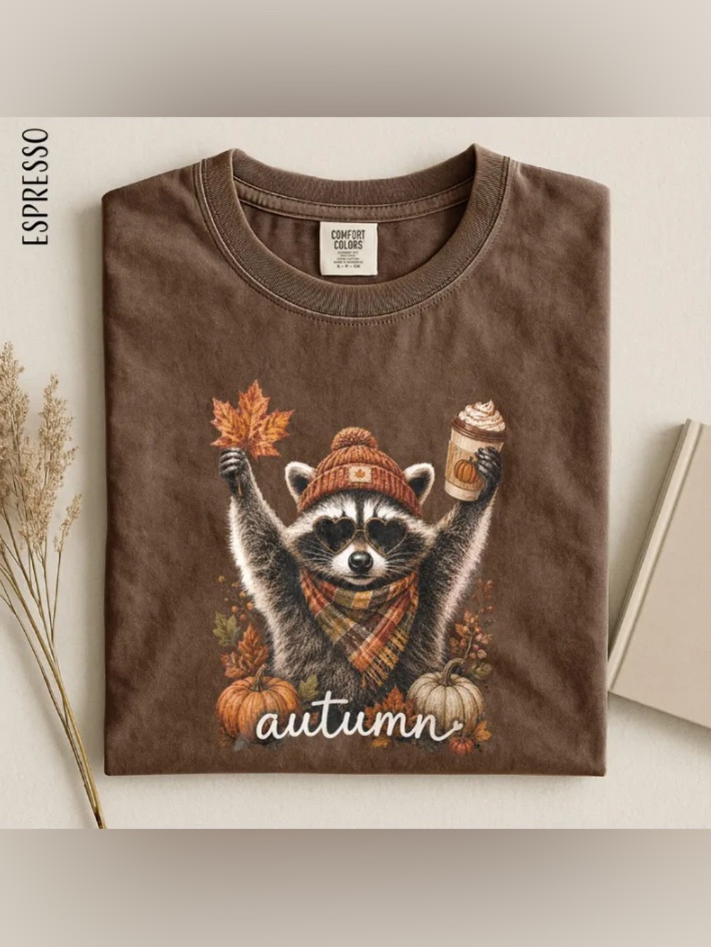 Autumn Raccoon Shirt, Tis The Season T-Shirt, Pumpkin Halloween Graphic T-Shirt